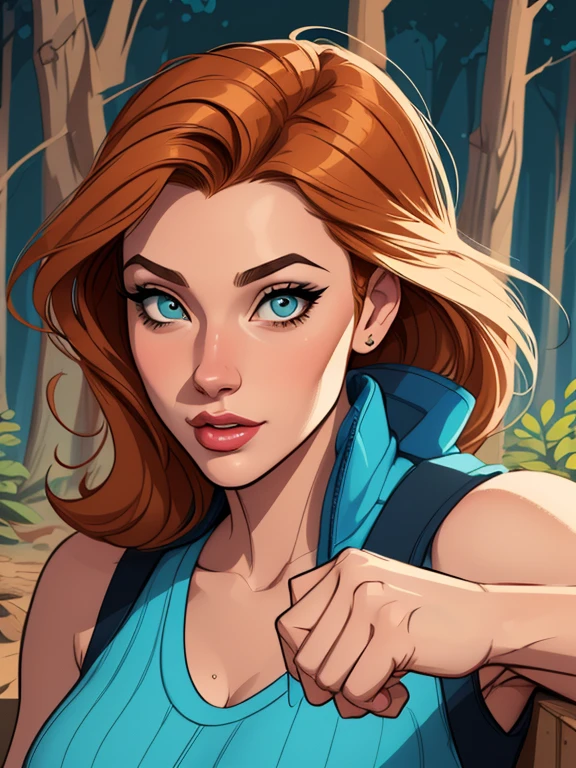 Female character in IElla Purnellstyle Cartoon style digital illustration art style cartoon picture of a woman .Ilustra??o estilo desenho animado, estilo de arte dos desenhos animados, Ella Purnellstyle Cartoon style digital illustration artgerm stylecartoon art style, digital illustration style, design de personagens altamente detalhado, arte digital detalhada coragem, Forest fan art, Design de personagens de retrato, beautiful digital illustration, retrato de alta qualidade, Arte em quadrinhos, mulher jovem cabelo com transas lindas . Beautiful lined eyes Medium large bust and wonderful sexy clothes. image expression of sexual desire from the waist to the illustration Ella Purnellstyle Cartoon style digital illustration artgerm style