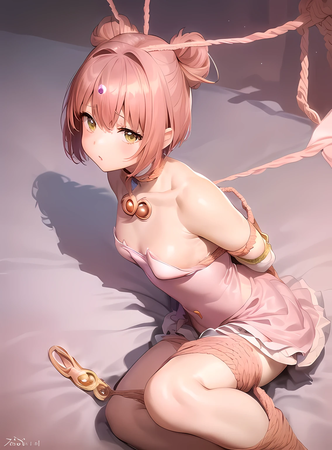 1 Beautiful Girl, Card Captor Sakura, Orange short-haired, (Magical girl:1.4), (magical girl costume:1.7), (blush), masterpiece, highest quality, High resolution, (One 40-year-old mafia man, penis:1.4), Perfect limbs, (Mating press:1.2), sexual intercourse, ((((penis enters vagina)))), behind, Spread your legs, Beautiful vagina depiction, ((Binding, Rotate your arms behind your back:1.4)), ((Restrained by rope)), A beautiful girl has sexual intercourse with a man