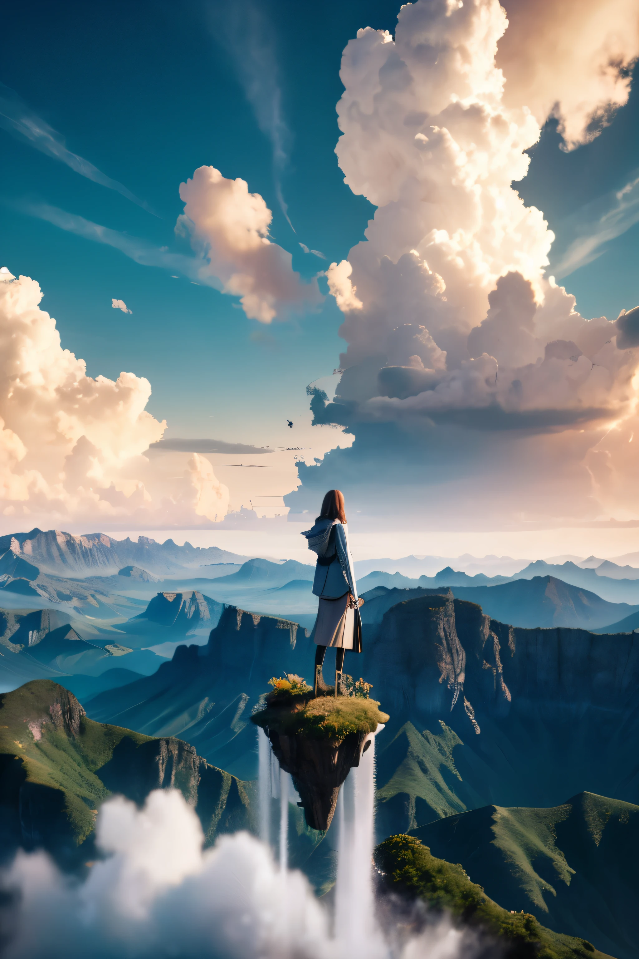 masterpiece, 最high quality, high quality, Highly detailed CG Unity 8k wallpaper, scenery, Outdoor, null, cloud, Day, No humans, Android beautiful girl
