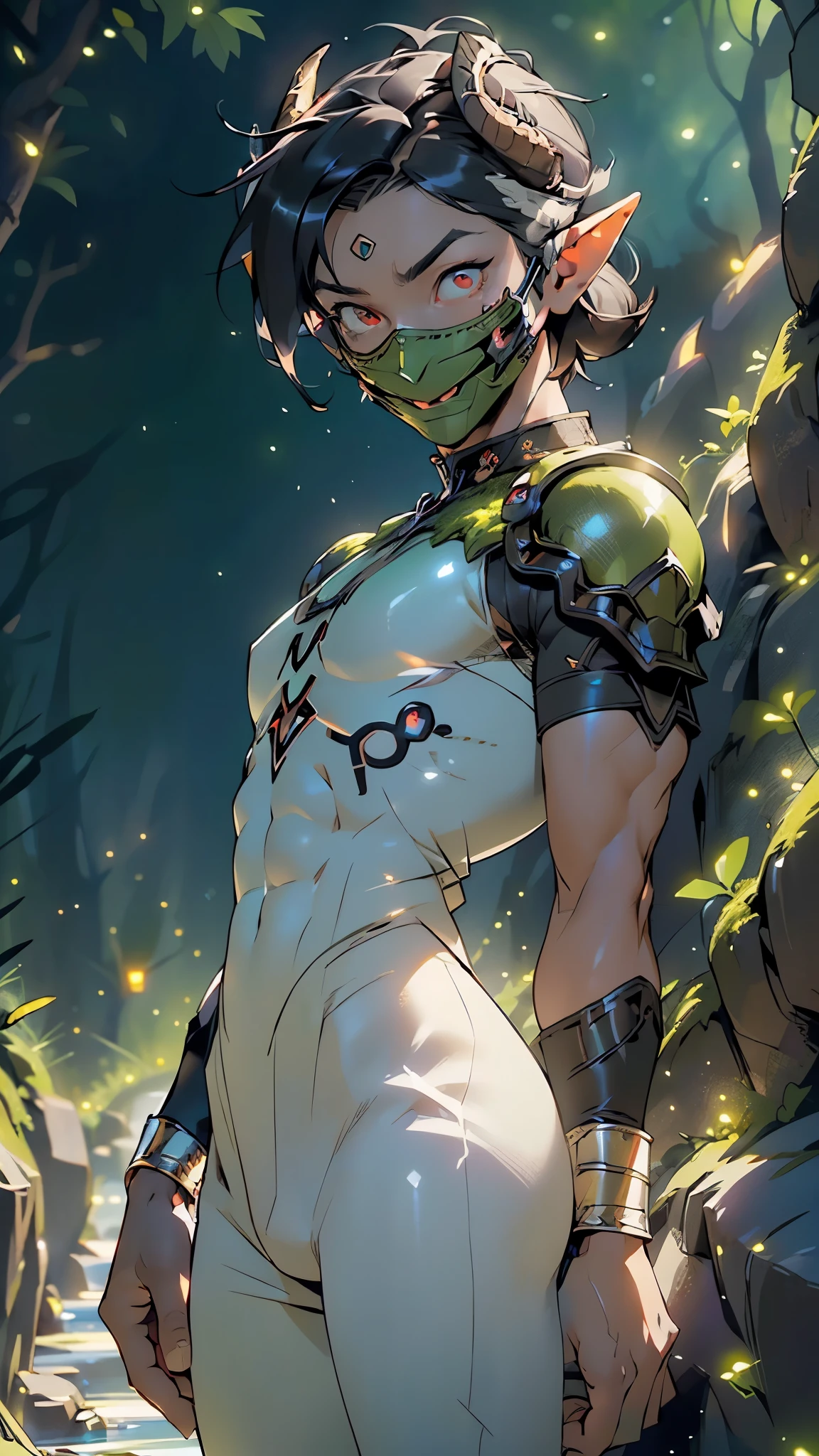 dark elf male,((man:1.5)),1 man,elf_male,dark elf,
(male,muscle,1boy,1 boy,pectoral,man chest,muscular),25 year old man,young,((1male,1 male,1man,man,male gender:1.5,handsome man,male focus)),(((elf))),(((elf ears))),
dark elf, pointed ears,(((red_eyes:1.3))),intricate eyes,beautiful detailed eyes,symmetrical eyes,(((dark skin:1.5))),white hair,(((lustrous skin:1.5,bright skin: 1.5,skin tanned,shiny skin,very shiny skin,shiny body,plastic glitter skin,exaggerated shiny skin,illuminated skin))),
young handsome male,((detailed face)),
serious face,
(light armor,(facemask:1.5,sheep horns:1.5)),((red pants,bulge in pants)),((intricate outfit,intricate clothes,red theme,black theme)),
(dynamic pose:1.0),serious attitude,(centered,scale to fit dimensions,Rule of thirds),medium shot,
((((many fireflies,fireflies,glowing fireflies,fireflies in the background)))),
((night)),(((cavern with sparkling crystals))),(((bright crystals on the walls))),(((glow crystals))),(((moss))),(((moss everywhere))),(((lots of moss))),(((underground rivers))),(((captivating descent))),(((spectacular free fall))),(((Crystal Caves))),,scenery:1.25,intricate scenery,
(Glossy winter ornaments),highres,sharp focus,(ultra detailed,extremely detailed),(photorealistic artwork:1.37),(extremely detailed CG unity 8k wallpaper),(((vibrant colors,vibrant theme))),(intricate),(masterpiece),(best quality),artistic photography,(photography taken by sldr),(intricate background),perfect rendered face,perfect face details,realistic face,photo realistic,((intricate detail)),(((realism))),
