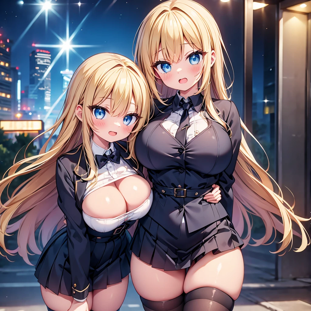 (cute eyes:1.2), (sparkling eyes:1.2), highest quality,wonderful,finely,extremely detailed CG Unity 8K wallpaper, (Stand in line:1.2), (3 girls, cute eyes, , clothed), (huge breasts), (open mouth:1.1), (long tongue:1.1), (mouth drool:1.1), (black stockings:1.1),(Thighs:1.1),(Waistline:1.1)