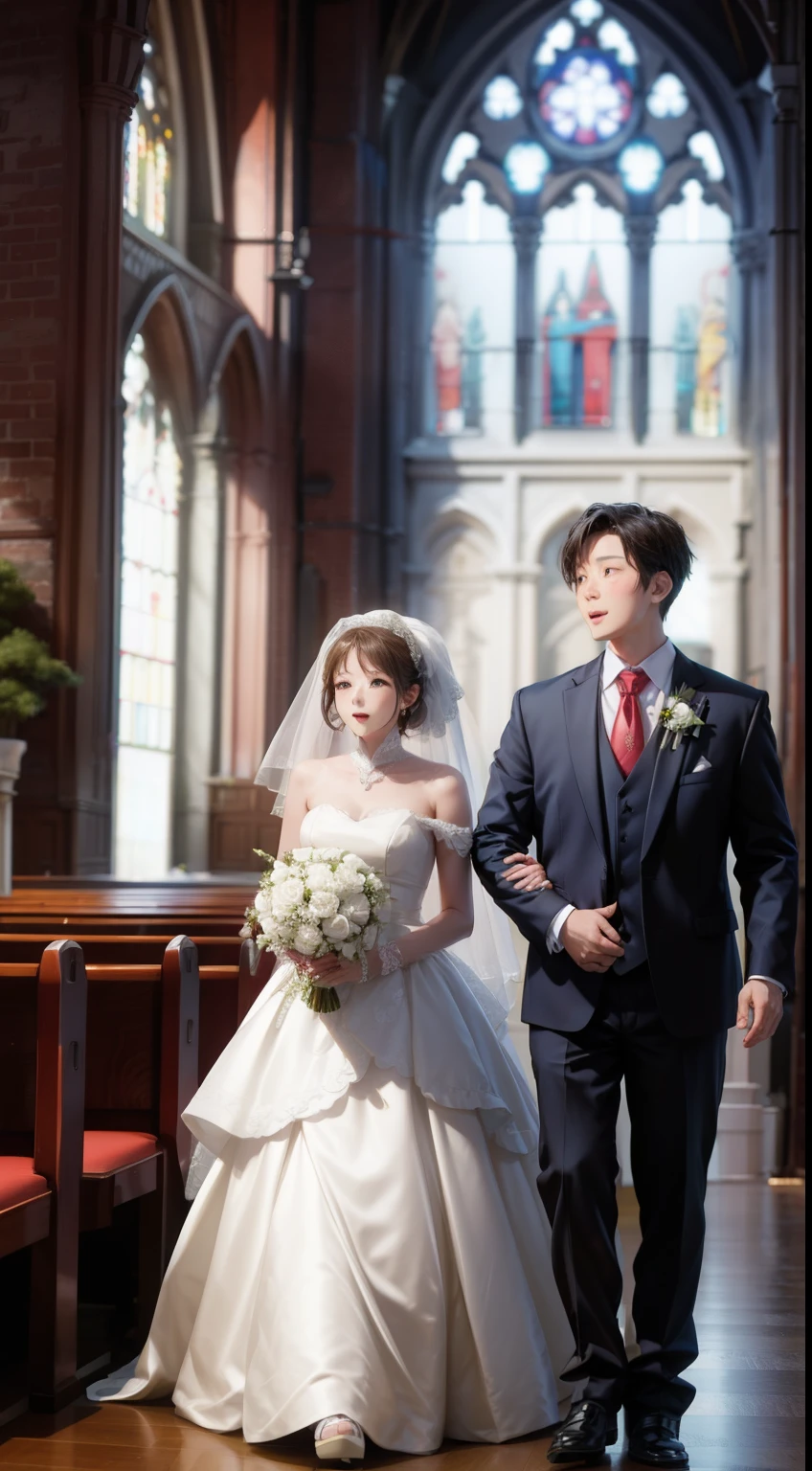 Bride and groom、church、wedding style、Second Dimension