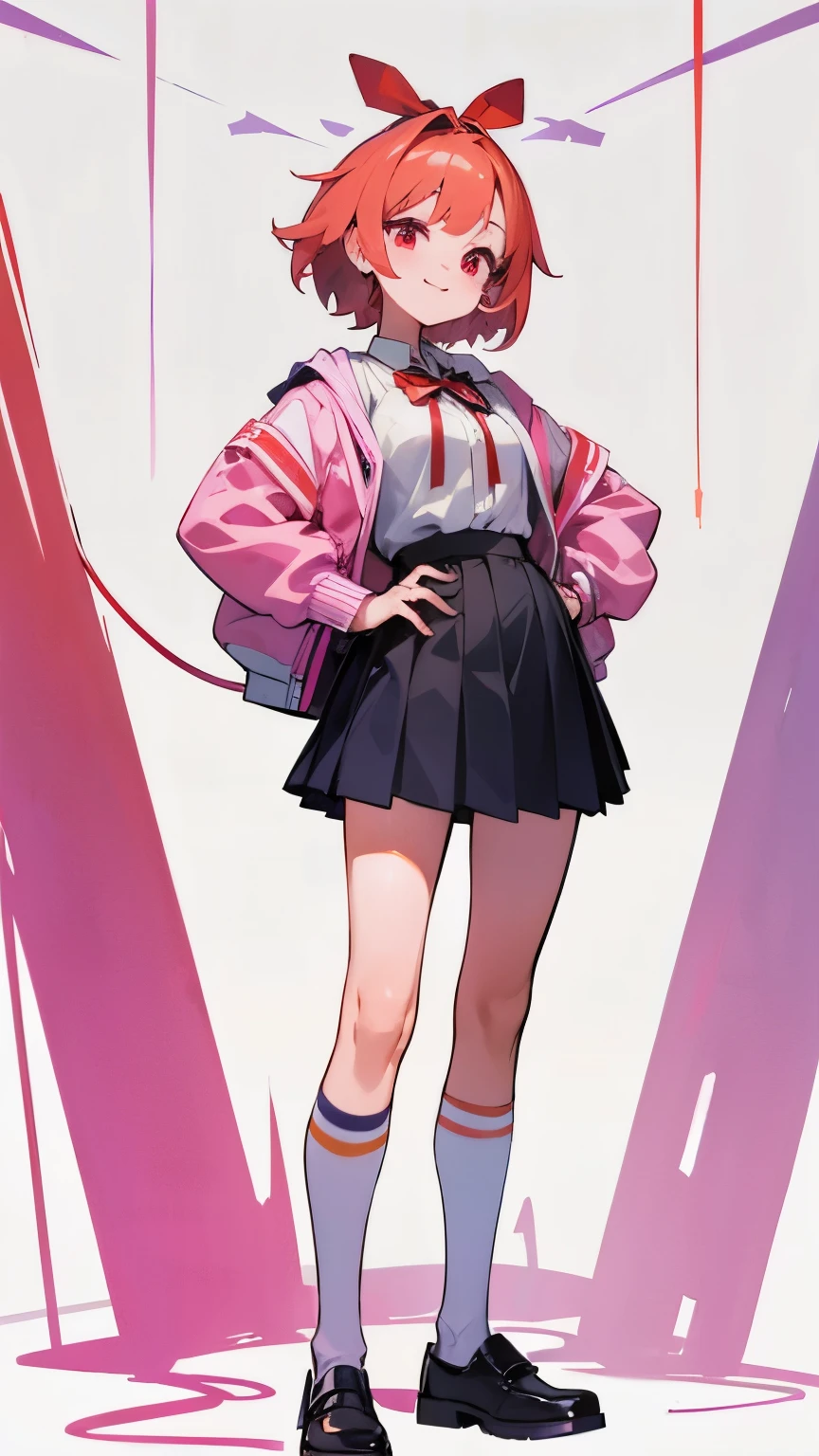 uzumaki_himawari, (masterpiece), (best quality: 1.2), (young girl), (lines on face), short black hair, blunt bangs, blue eyes, ((transparent pink skirt)), black thighs, red boots, standing, ((solo)), full body, purple panties,, flat chest, naked, inner --auto --s2