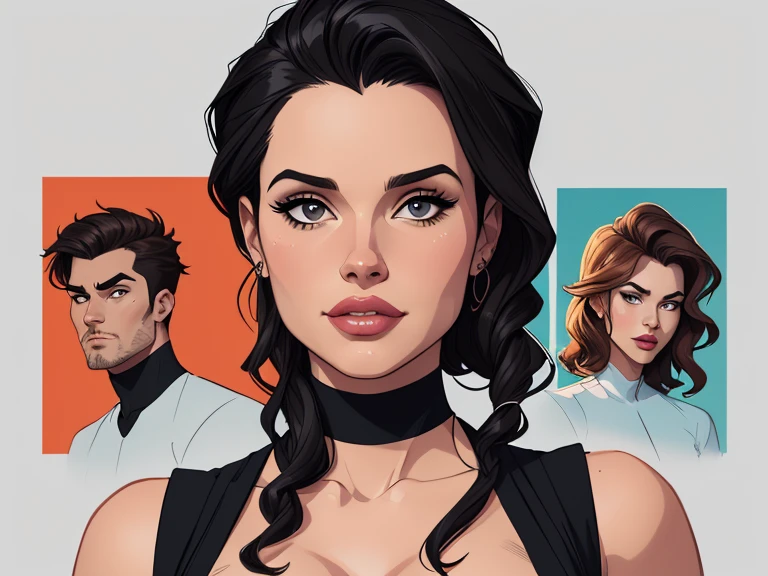 estilo de desenho animado:1.2), Geena Davis s Mulher brasileira desenho ART Artline mulher Imagem cartoon de uma mulher , roupas sensuais , garota super valente destemida , Ilustra??o estilo desenho animadocabelo preto ondulado, estilo de arte dos desenhos animados, estilo de arte dos desenhos animados, digital illustration style, design de personagens altamente detalhado, arte digital detalhada fofa, Fan art horror character design portrait, black curly hair digital illustration beautiful high quality portrait, arte em quadrinhos, retrato do design do personagem, Busty undressed and medium breasted cartoon style female character Geena Davis mercenary warrior