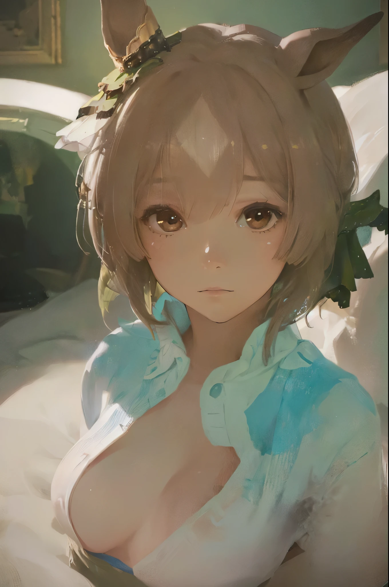 The whole body is visible,satono diamond,umamusume、Naked girl with no clothes,((Small Bust)),(highest quality、4k、8k、High Resolution、masterpiece:1.2)、Super detailed、(Photorealistic:1.37)、Portrait、Sharp Focus、feminine、delicate、White skin、Subtle curves、Gentle expression、Soft lighting、Bright colors、Artistic atmosphere