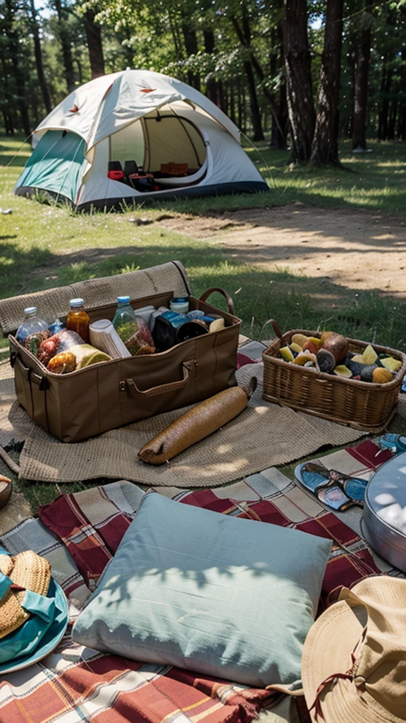 Summer camping picnic