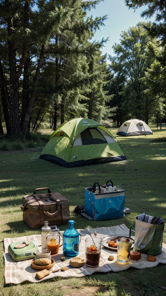 Summer camping picnic