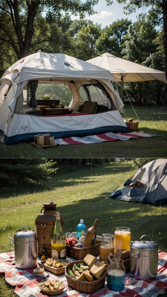 Summer camping picnic