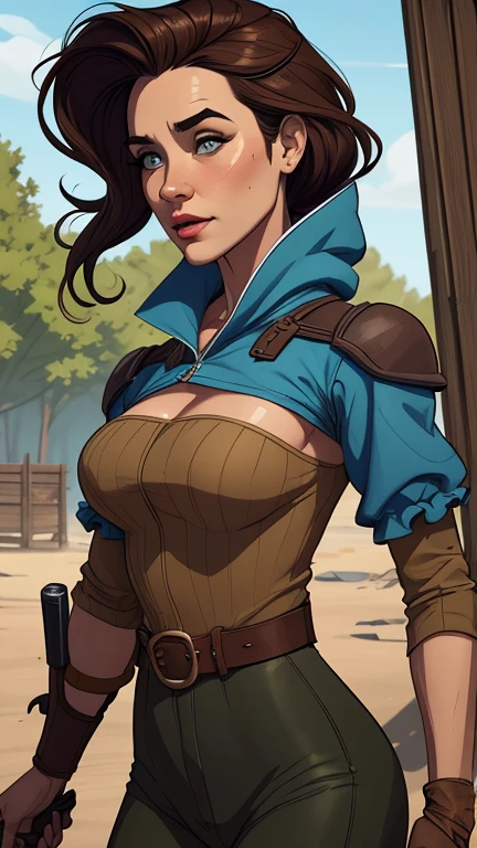 Ninja woman character with marks of war Cartoon image of a woman .cartoon style illustration, cartoon art style, cartoon art style, digital illustration style, highly detailed character design, courage detailed digital art, Forest Fan Art, Portrait Character Design, beautiful digital illustration, high-quality portrait, comic book art, young woman with beautiful hair . Beautiful lined eyes Medium large bust and wonderful sexy clothes. image expression of sexual desire from the waist to the illustration of they are posing for a photo in the desert with a horse, Brendan Fraser, Marco Schultz, 90s romantic movie, still promotional, The Mummy, panoramic photo, braggart and romantic, 1995 movie, digitally remastered, film still promotional, Milla Jovovich, Season 3 ( 1 9 9 7 ), Titanic, Atores, Jack