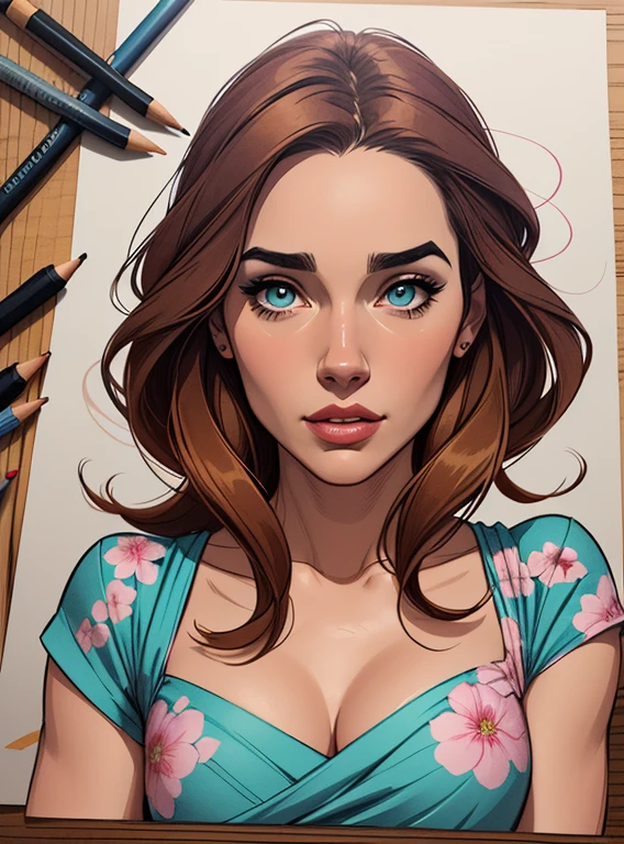 desenho de uma mulher com um sorriso no rosto, estilo de desenho em quadrinhos, solo portrait 🎨🖌️, 🤤 retrato de , linhas soltas, retrato de arte de linha, professional sketch, high quality sketch, lindo estilo de desenho, desenho de , Pen sketch, sketch sketch, realistic sketch, high draft quality, sketched, linhas limpas, retrato fofo, sombreamento simples