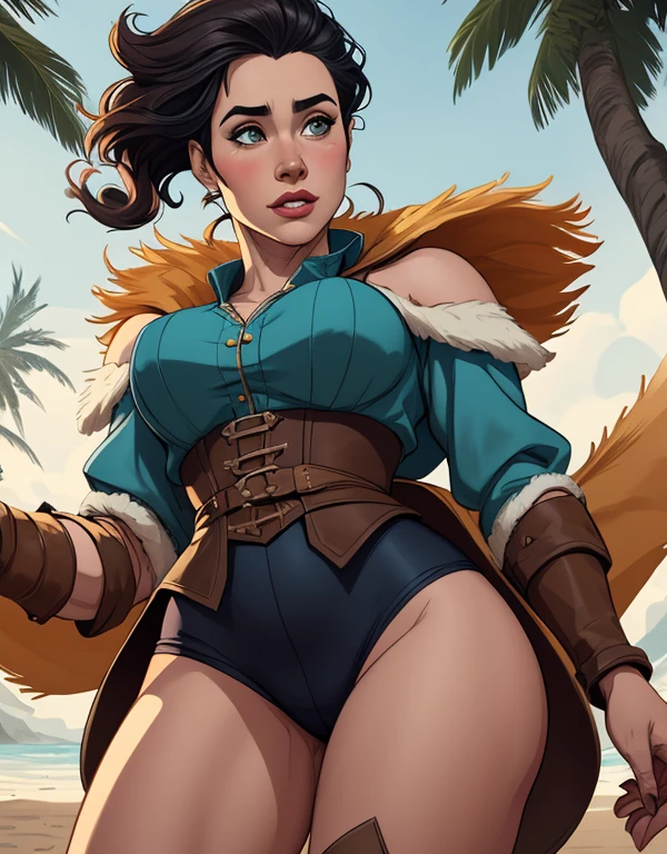 Woman character jeday style warrior armed with a 38 revolver western style atompunk Fallout 4 Jennifer Connelly le with marks of war Cartoon image of a woman .Ilustra??o estilo desenho animado, estilo de arte dos desenhos animados, estilo de arte dos desenhos animados, digital illustration style, estilo atompunk design de personagens altamente detalhado, arte digital detalhada coragem, Forest fan art, Design de personagens de retrato, beautiful digital illustration, retrato de alta qualidade, Arte em quadrinhos, mulher jovem cabelo com transas lindas . Queen Anna of ArendelleBeautiful lined eyes Medium large bust and wonderful sexy clothes. image expression of sexual desire from waist to head illustration Queen Anne of Arendelle atompunk style Fallout 4 The perspective is from below, enfatizando a majestade e o poder da Gigante." armed with a 38 revolver western style with a 38 revolver in her hands jeday style warrior in summer clothes on the beach