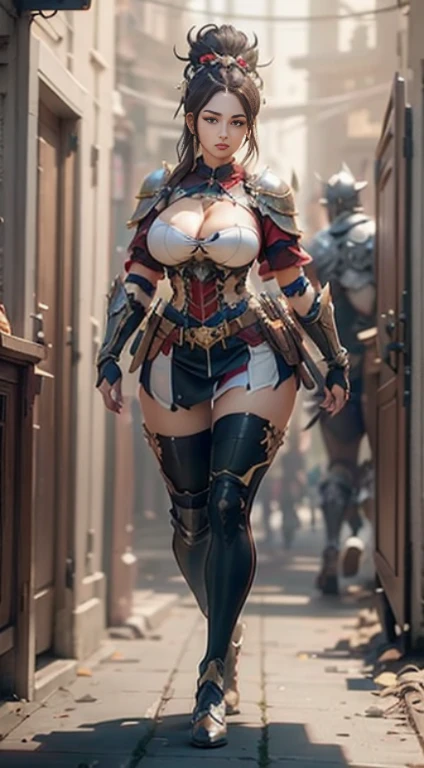 Cyborg sexy big breasts athletic body naked wearing a hooded cape robotic arms metal boot nsfw