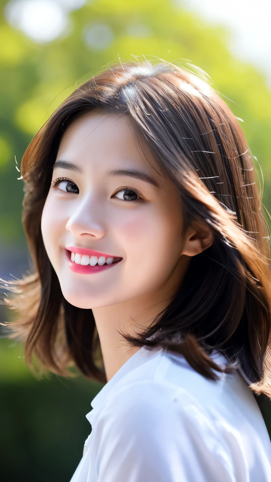 Tabletop, highest quality, figure, Very detailed, In detail, High resolution, 8k wallpaper, Perfect dynamic composition, Beautiful fine details,School、I am studying、Natural color lip profile, ,smile,20-year-old girl、cute