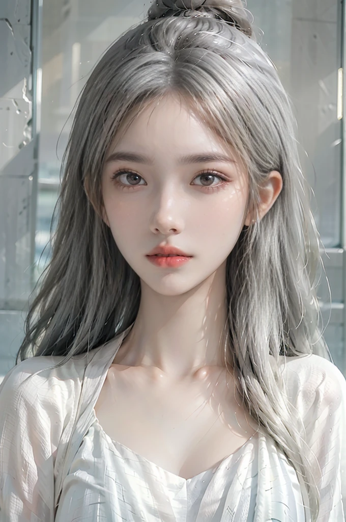 Realistically, high resolution, 1 girl, White hair rings, Black eye, Chinese feelings, Hanfu,High resolution,Highly detailed facial and skin textures, Delicate eyes,Surreal,Super real photos,Very detailed CG unified 8k wallpaper,(masterpiece),(best quality),(Super detailed),(Super real photos),(Best Character Detail:1.36),There is light on the face, movie lighting,illustration, Very detailed,Level verbose, High resolution, Very detailed, best quality, masterpiece,Highly detailed facial and skin textures, Delicate eyes, Double eyelids,Surreal,Super real photos,Beautiful delicate eyes,(Detailed face)
