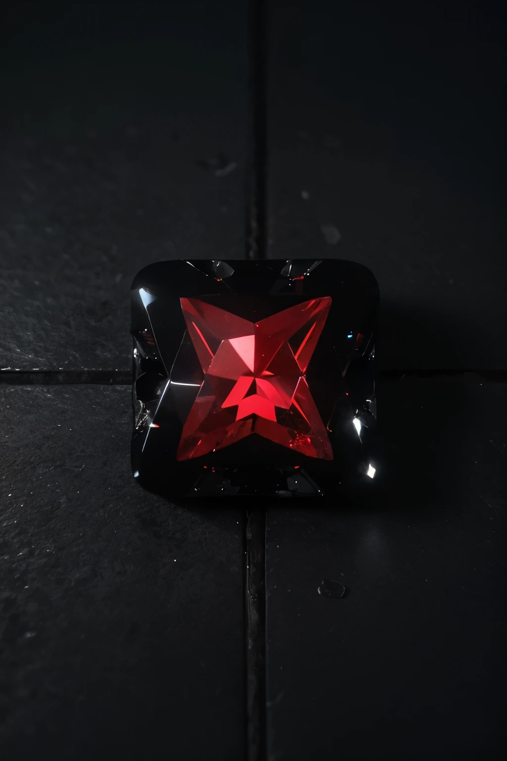 Red crystals and black crystals throughout the screen