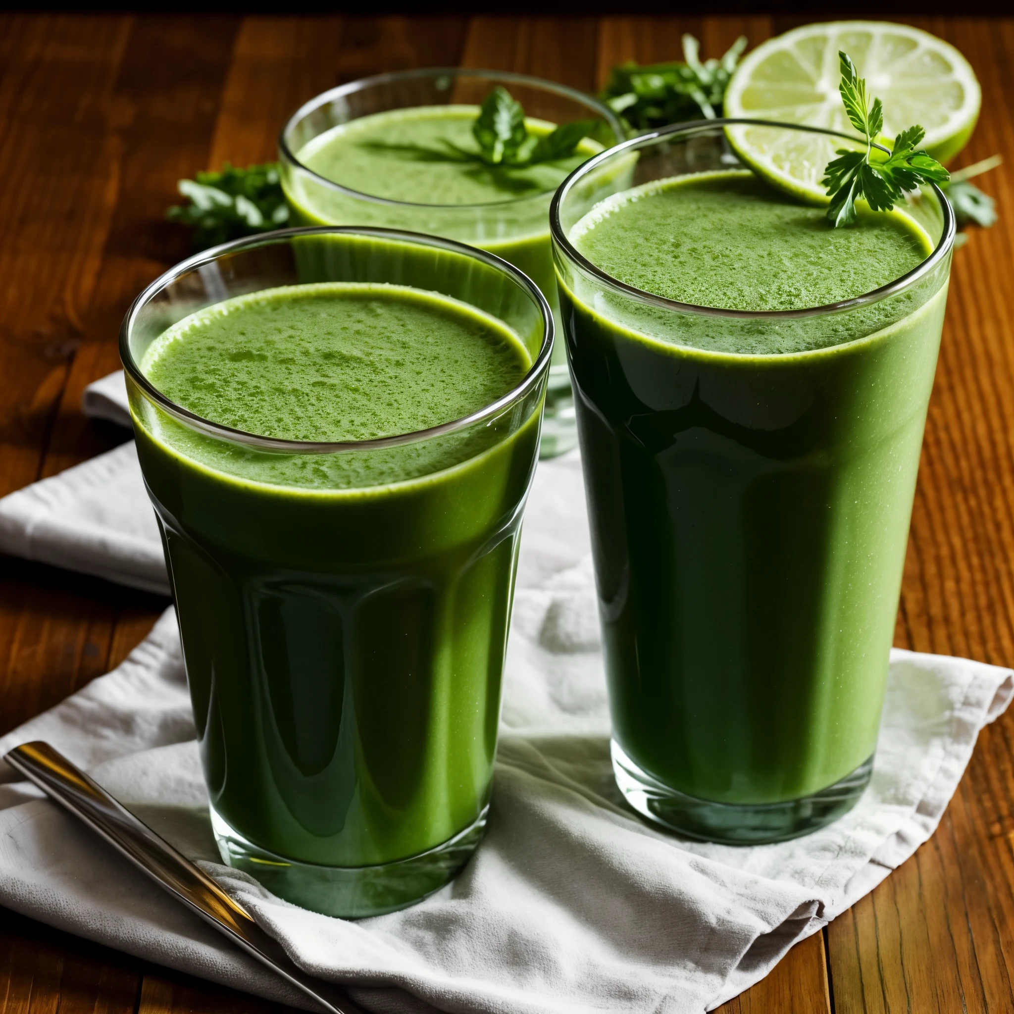 Make a glass of green detox juice
