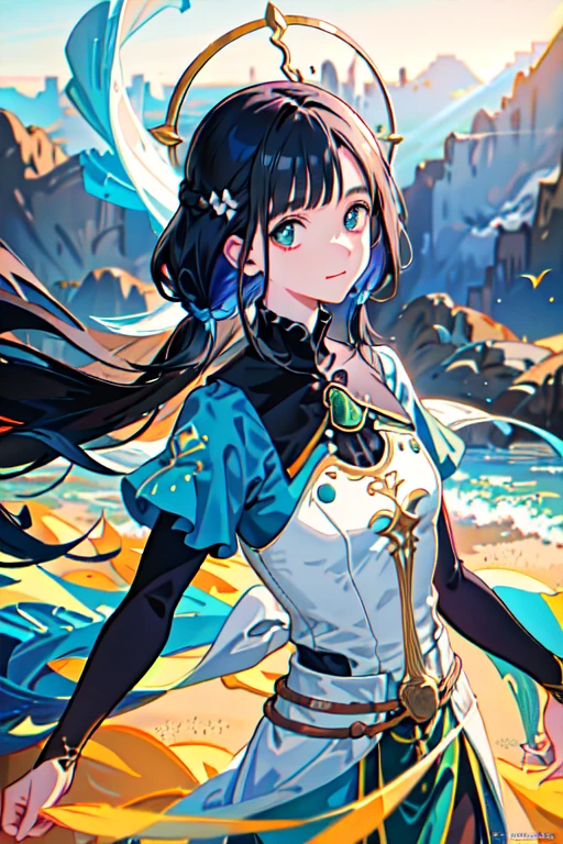 Close do rosto, uma garota usando um brinco de ouro, trends on Artstation, 8K resolution, Muito detalhado, Anatomicamente Correto, clear images, pintura digital, arte conceitual, trends on pixiv, Estilo Makoto Shinkai,