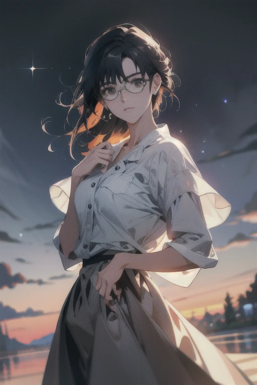 Close do rosto, uma garota usando um brinco de ouro, trends on Artstation, 8K resolution, Muito detalhado, Anatomicamente Correto, clear images, pintura digital, arte conceitual, trends on pixiv, Estilo Makoto Shinkai,
