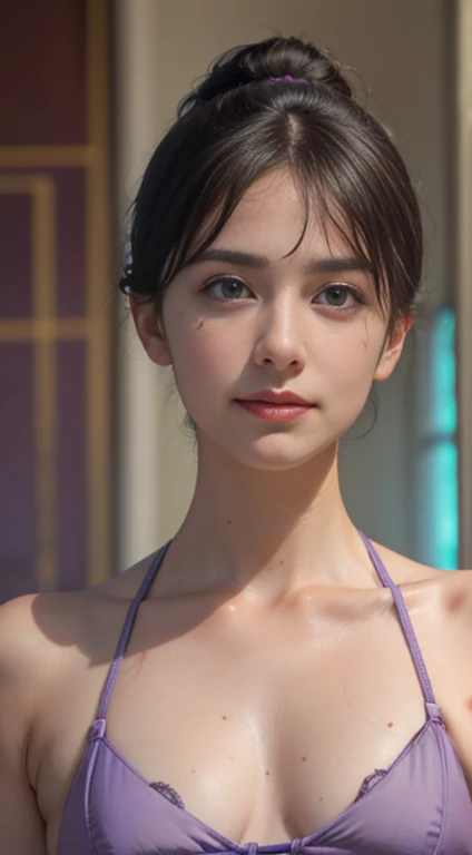 "((highest quality,16k,High resolution,masterpiece:1.6)),ultra-detailed,(Realistic,photoRealistic,photo-Realistic:1.6),20-year-old,short hair obscene, (Sexy and attractive:1.1), (Rude expressions:1.6), (Small breasts with raised pink areolas,:1.6), rude, (Captivating smile:1.2), (Whole body 1.0), (Erotic gestures:1.5), (Magic Attack:1.6),(Magical effects such as glow and energy:1.5), (Electric shock from the hand:1.1), (beautifulフラクタルや大理石のデザインが施された、A detailed blue micro bikini..:1.5), (beautiful and delicate pomegranate, Topaz, Emerald and Sapphire Jewelry:1.45),  beautiful sensual face, Portraiture, (Thick eyebrows:1.2), (Big purple eyes..:1.2), beautiful eyes with delicate symmetry.., (Very fine eye:1.4), (High resolution eyes:1.1), Intimate Face, (Highly detailed skin texture:1.4), White skin, 青White skin, Perfect Anatomy, thin, (beautiful toned body:1.1),  (Moisturized Skin:1.1), Sweaty, No makeup, Bear, Excellent anatomy, Face Focus, Good Coin, (Emilia Clarke:0.6)  (Emma Watson:0.3),(Jennifer Connelly:0.4), (Facial hypertrophy:1.5), Elegant face, I hope it goes well, sweet, Sci-fi Cyberpunk, (緻密でbeautifulデザインの手袋..:1.2), Blurred Background, Blurred foreground, The depth of the written world, (Motion Blur:1.1), Complex and colorful biomechanical bodysuit, Tangled, Mandala, Intertwined,  (Small breasts:1.2), Translucent chest, (beautiful :1.2), (NSTDA.:1.2), Big Hips, prattle,  Juice stains, Bust Grip