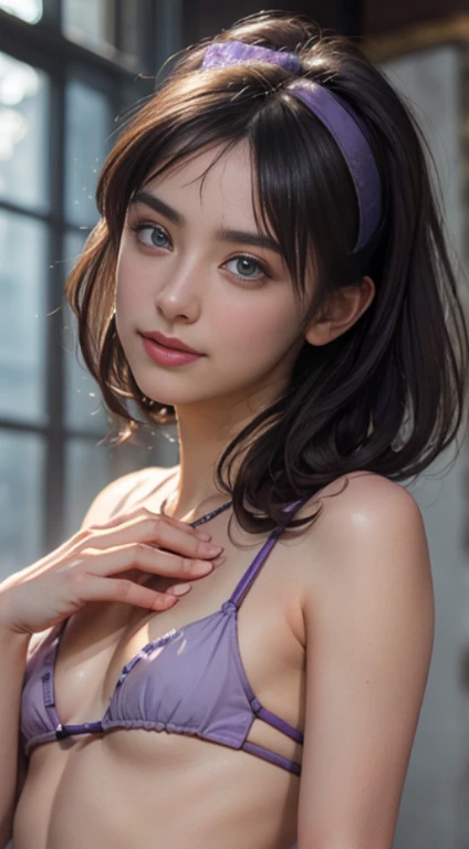 "((highest quality,16k,High resolution,masterpiece:1.6)),ultra-detailed,(Realistic,photoRealistic,photo-Realistic:1.6),20-year-old,short hair obscene, (Sexy and attractive:1.1), (Rude expressions:1.6), (Small breasts with raised pink areolas,:1.6), rude, (Captivating smile:1.2), (Whole body 1.0), (Erotic gestures:1.5), (Magic Attack:1.6),(Magical effects such as glow and energy:1.5), (Electric shock from the hand:1.1), (beautifulフラクタルや大理石のデザインが施された、A detailed blue micro bikini..:1.5), (beautiful and delicate pomegranate, Topaz, Emerald and Sapphire Jewelry:1.45),  beautiful sensual face, Portraiture, (Thick eyebrows:1.2), (Big purple eyes..:1.2), beautiful eyes with delicate symmetry.., (Very fine eye:1.4), (High resolution eyes:1.1), Intimate Face, (Highly detailed skin texture:1.4), White skin, 青White skin, Perfect Anatomy, thin, (beautiful toned body:1.1),  (Moisturized Skin:1.1), Sweaty, No makeup, Bear, Excellent anatomy, Face Focus, Good Coin, (Emilia Clarke:0.6)  (Emma Watson:0.3),(Jennifer Connelly:0.4), (Facial hypertrophy:1.5), Elegant face, I hope it goes well, sweet, Sci-fi Cyberpunk, (緻密でbeautifulデザインの手袋..:1.2), Blurred Background, Blurred foreground, The depth of the written world, (Motion Blur:1.1), Complex and colorful biomechanical bodysuit, Tangled, Mandala, Intertwined,  (Small breasts:1.2), Translucent chest, (beautiful :1.2), (NSTDA.:1.2), Big Hips, prattle,  Juice stains, Bust Grip