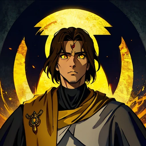 god of justice man yellow eyes , Deus grego