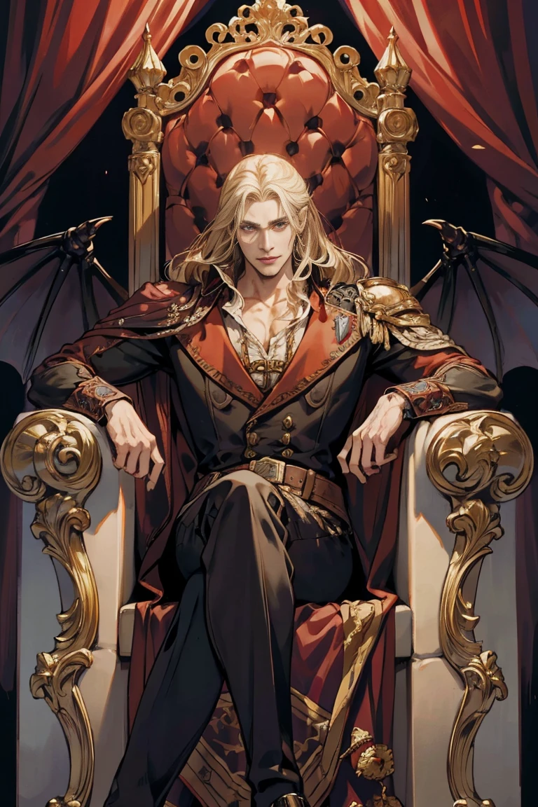 Castlevania Shadow Lord Handsome Lord Muscular Dracula Chatting in Throne Room with Male Advisors Around Him Surreal Ultra Detailed Dynamic Poses Ultra Detailed Faces Surreal Ultra Detailed Scene Epic Legend Perspective Environment