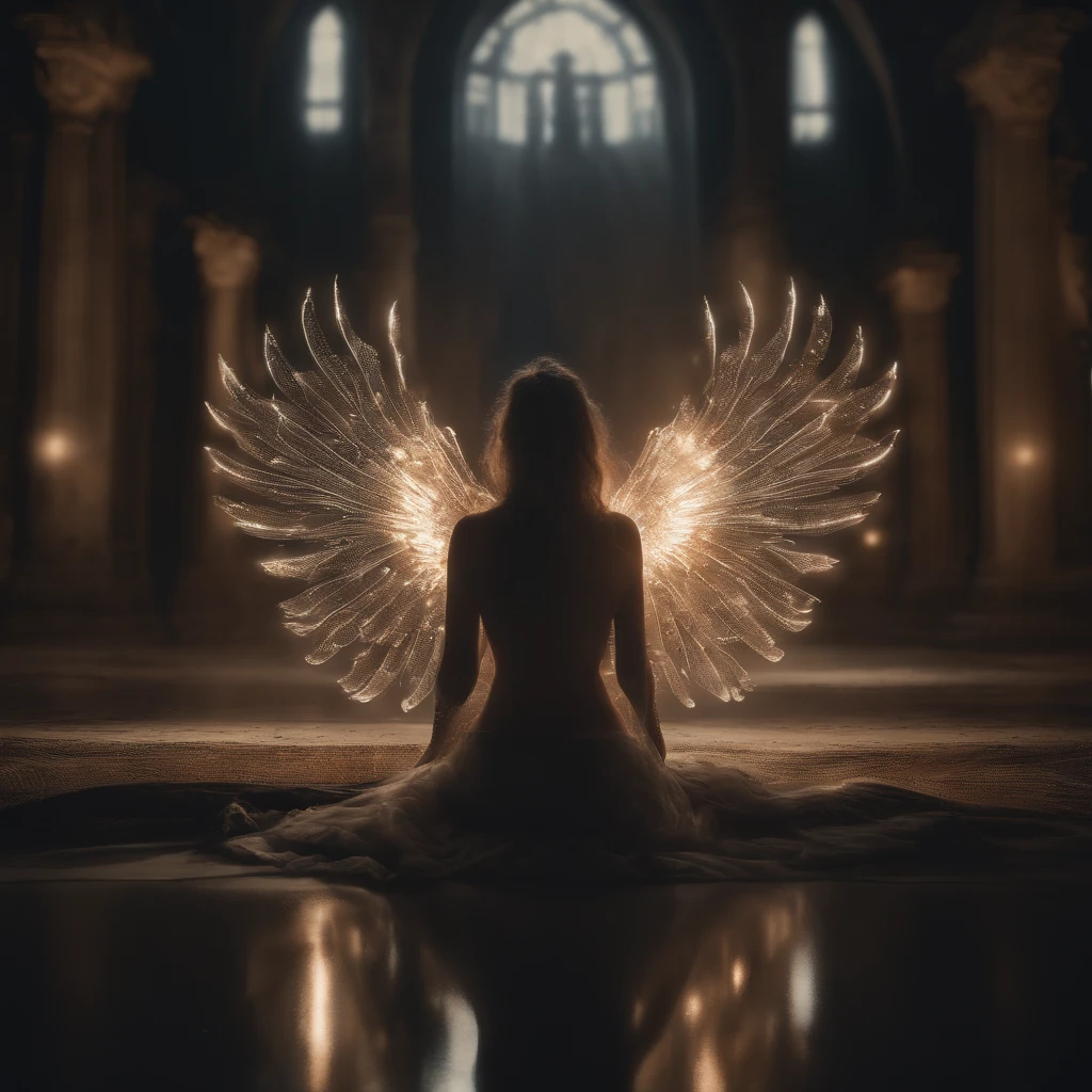 (best quality,4k,8k,height,Masterpiece:1.2), very detailed, (realistic,photorealistic,photo-realistic:1.37), HDR,UHD,studio lighting,Very detailed drawings,Sharp focus,Physical rendering,Very detailed explanation, professional, bright colors, Bokeh, biomechanics, angel, sparkling eyes, Creepy, disgusting, Dreamy atmosphere, Vivid color contrast, light particles dancing in the air, Ethereal glow, Mechanical Wings, symbolic gesture, Heavenly scene, Mysterious aura, haunting melody, surface texture, complex pattern, backdrop of the universe, Depth and dimension, another world beauty, future technology, surrealistic elements, supernatural beings, supernatural power, Dark and concentrated energy, Interstellar travel, Milky Way Reference, celestial body, strong emotions, dynamic elements, Fascinating pictures, A mesmerizing work of art, Impressive pictures, Immersive experience, Dreamlike atmosphere, incredible light, Horrifyingly beautiful, Mesmerizing details