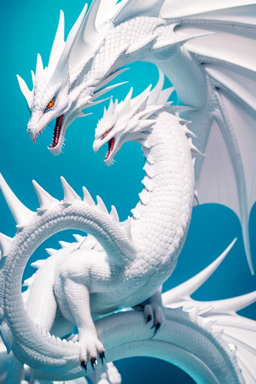 Crystalline white dragon with soft friendly features and silver eyes