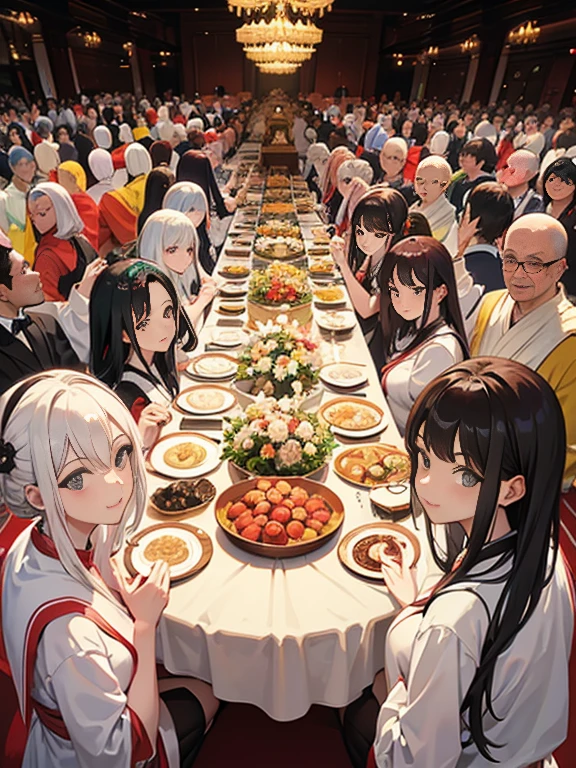 The Grand Banquet of 500 Arhats, Group selfie