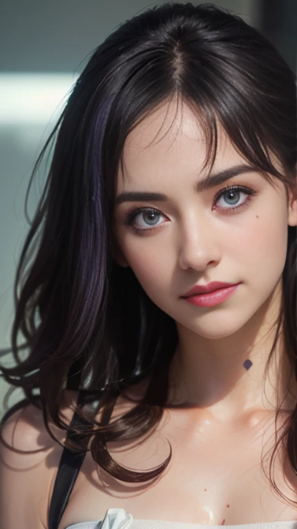"((highest quality,16k,High resolution,masterpiece:1.6)),ultra-detailed,(Realistic,photoRealistic,photo-Realistic:1.6),20-year-old,short hair obscene, (Sexy and attractive:1.1), (Rude expressions:1.6), (Small breasts with raised pink areolas,:1.6), rude, (Captivating smile:1.2), (Whole body 1.0), (Erotic gestures:1.5), (Magic Attack:1.6),(Magical effects such as glow and energy:1.5), (Electric shock from the hand:1.1), (beautifulフラクタルや大理石のデザインが施された、A detailed blue micro bikini..:1.5), (beautiful and delicate pomegranate, Topaz, Emerald and Sapphire Jewelry:1.45), beautiful sensual face, Portraiture, (Thick eyebrows:1.2), (Big purple eyes..:1.2), beautiful eyes with delicate symmetry.., (Very fine eye:1.4), (High resolution eyes:1.1), Intimate Face, (Highly detailed skin texture:1.4), White skin, 青White skin, Perfect Anatomy, thin, (beautiful toned body:1.1), (Moisturized Skin:1.1), Sweaty, No makeup, Bear, Excellent anatomy, Face Focus, Good Coin, (Emilia Clarke:0.6) (Emma Watson:0.3),(Jennifer Connelly:0.4), (Facial hypertrophy:1.5), Elegant face, I hope it goes well, sweet, Sci-fi Cyberpunk, (緻密でbeautifulデザインの手袋..:1.2), Gray blurry background, Blurred foreground, The depth of the written world, (Motion Blur:1.1), Complex and colorful biomechanical bodysuit, (Small breasts:1.2), Translucent chest, (beautiful :1.2), (NSTDA.:1.2), Big Hips, prattle, Juice stains, Bust Grip