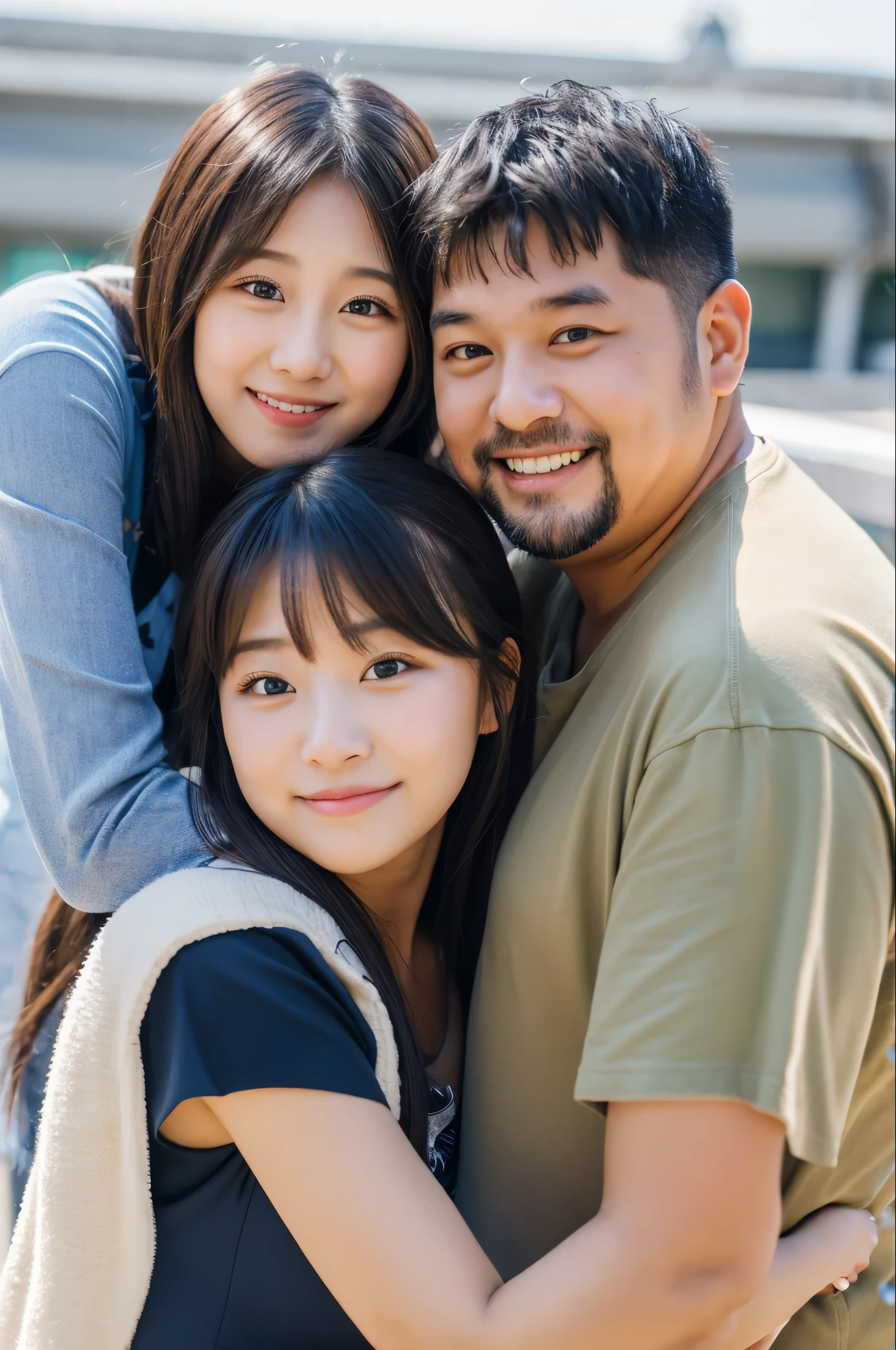 Just two people,Old man hugging his daughter-in-law、My stepdaughter is 20 years old and as cute as an idol、Face to face with my elder brother、kisedium bust