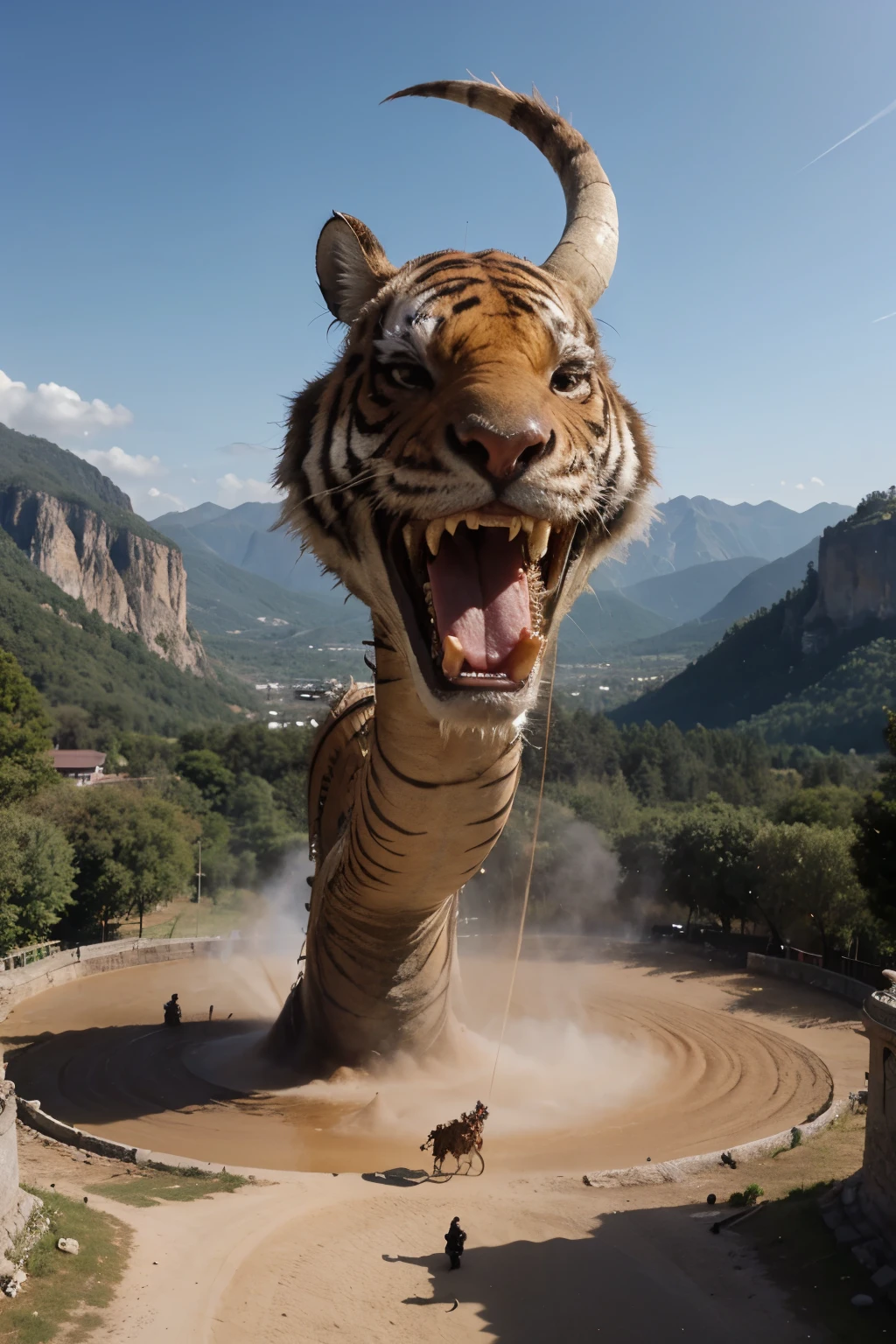 Obra maestra, Chinese dragon that defeats 5 tigers while its body surrounds mountains