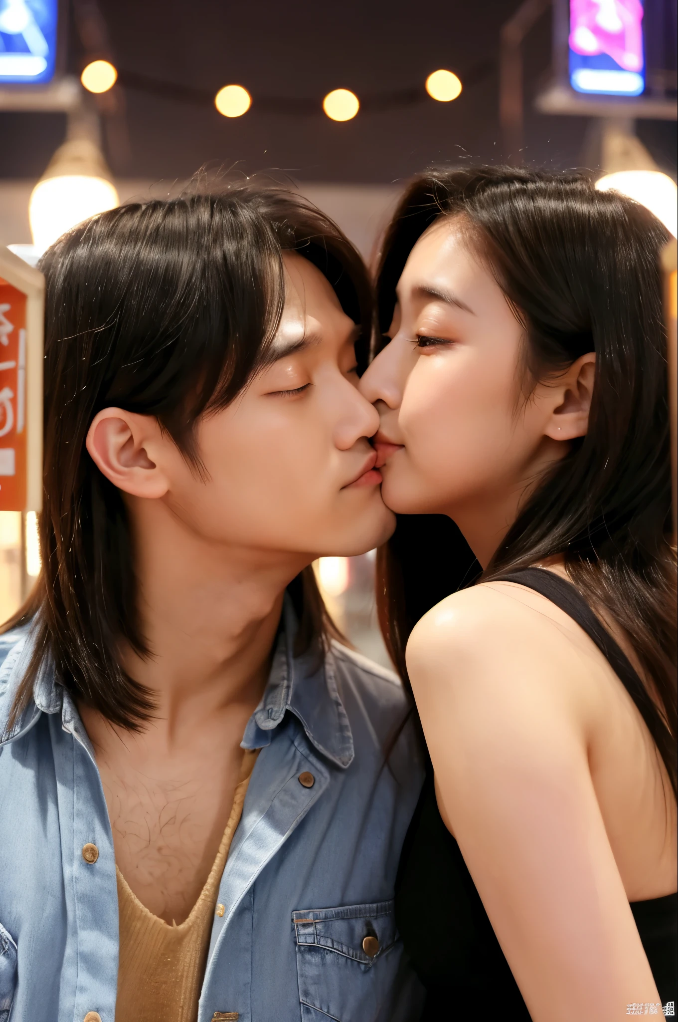 Just two people Old man and daughter My daughter is 20 years old and as cute as an idol. Face to face kiss Medium bust