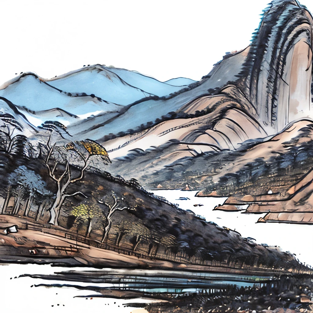 draw a landscape and a Brazilian woman related to human sciences