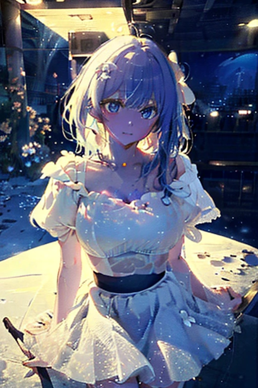 Sweat full，Wet costume，Wet body，See through，underskirt lift，Leaking from nipples，Cum on my chest，
(masterpiece, highest quality:1.6), White lace dress, Cowboy Shot, Thighs, beautiful girl, (Flowers, Lots of small white petals:1.3), garden,
 blue sky, Looking at the audience, Tight waist, Official Art, RAW Photos, Unbelievably absurd, Face Light, Dynamic Lighting, Cinema Lighting, Surreal, 
High resolution, photo shoot, Sharp focus, Most detailed, Very detailed, Very detailed, finely, Very detailed目と顔
