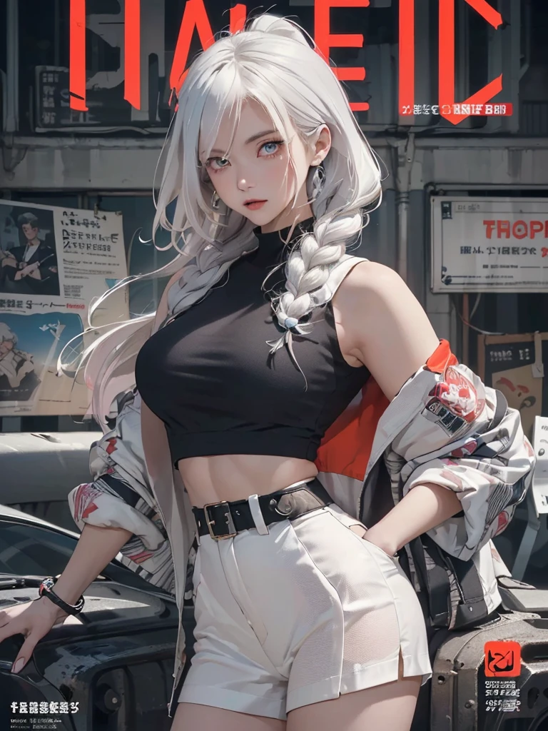 (((8k wallpaper of extremely detailed CG unit:1.2, masterpiece, hight resolution:1.2, top-quality:1.2, masutepiece))), ((a very beautiful woman, Hands in pockets:1.8, Street fashion:1.2, wearing a colorful jacket:1.2, Wearing boots)), ((extra detailed face, Highly detailed black eyes, extra detailed body, Top quality real texture skins)), (blue straight hair:1.2, de pele branca, Small, exposed shoulder), ((Empty alley, Mileland. natta, Neon Street)), (high-angle, a closeup, Fisheye), hyper realisitic, digitial painting,