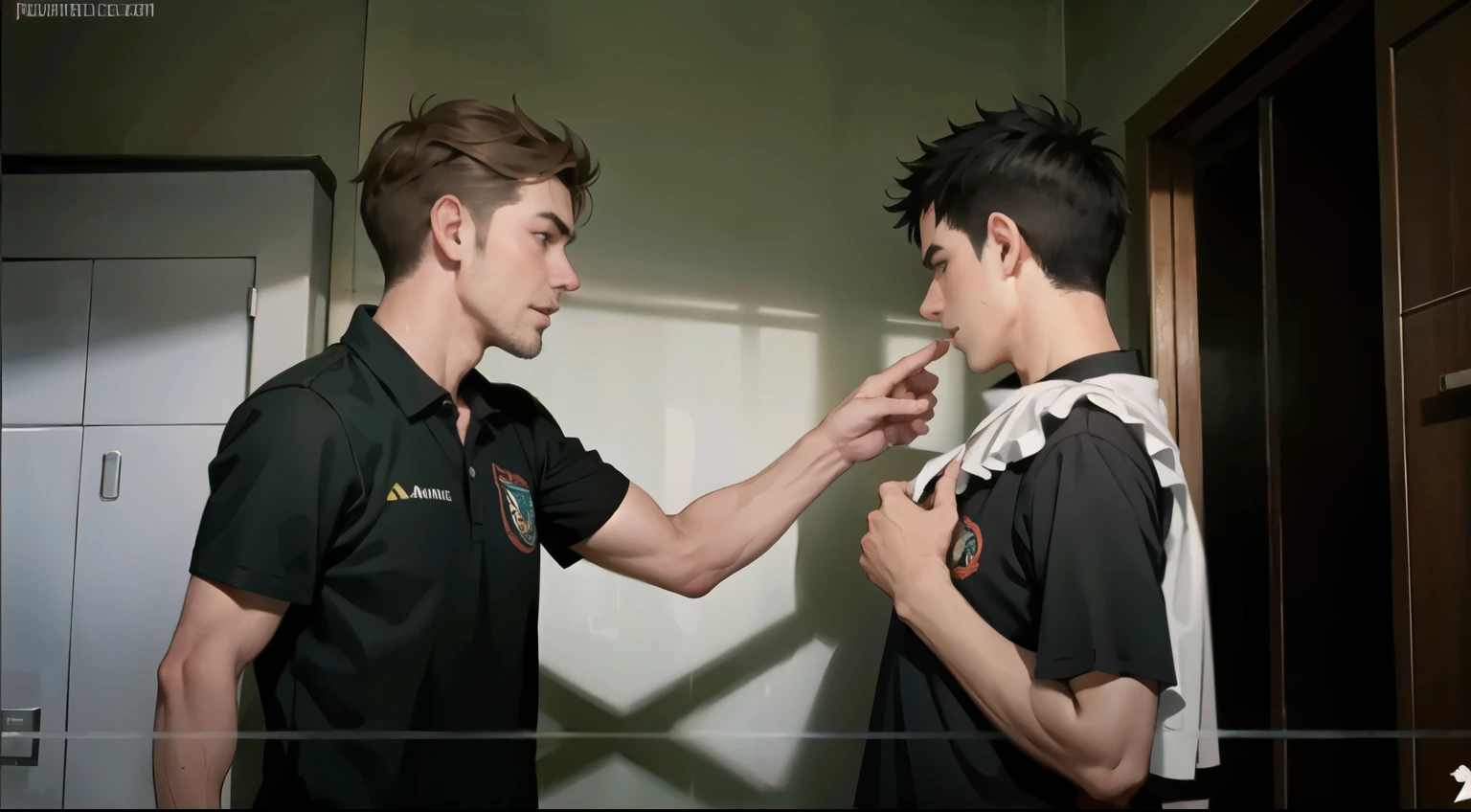 hay dos chicos de 16 a{os se miran ala cara 