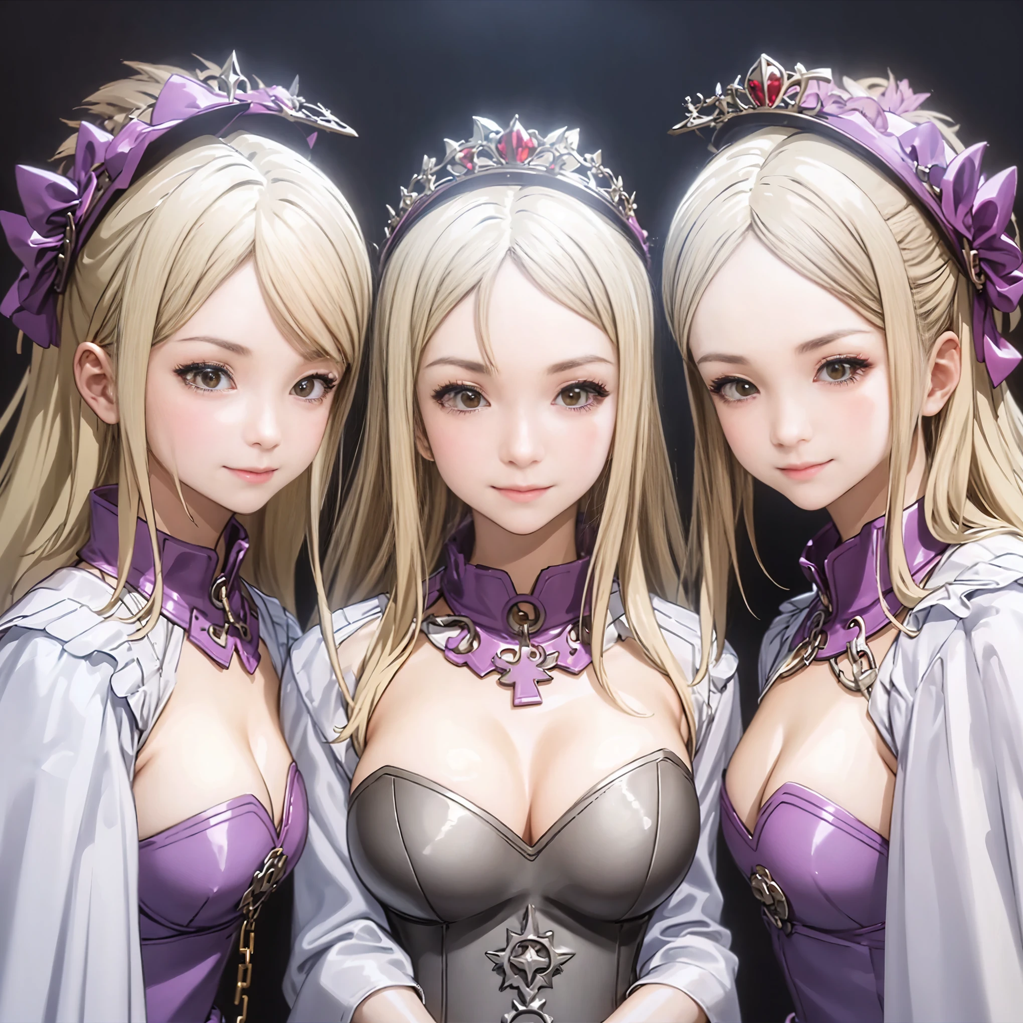 ((BLACK BACKGROUND,1:2, masterpiece)), full body MILF BIMBO standing with two long thighs and two metal sandals, red eyes, silver white hair, short bob style hair, big breasts, cleavage, separate sleeves, tiara royal, long cape up to two feet, yellow bikini, hands on waist, navel, lustful smirking smiling, smile face (red blushed, red cheeks), metal shoulders, gold sleeveless armbands, black leather choker slave collar, shackle bracelets, sex slave red crest, pauldrons, breastplate, corset, eye focus, full body, whole body. 1solo . slave fighter, loincloth standing, hands on hips, metal sandals, backpack, choker, big belt, view from below, feet together, bracers, tiara