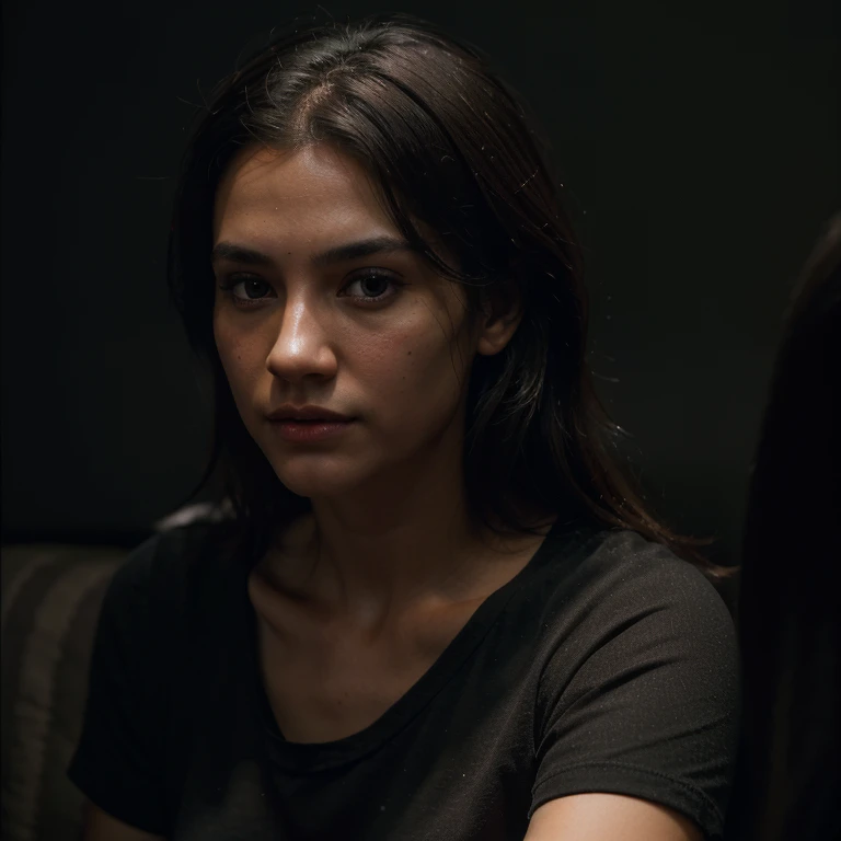 1girl,Donggeuran,plain black shirt,pants,mole,portrait,realistic skin texture, armature, best quality, ultra high res, (photorealistic:1.4),, high resolution, detailed, raw photo, sharp re, by lee jeffries nikon d850 film stock photograph 4 kodak portra 400 camera f1.6 lens rich colors hyper realistic lifelike texture dramatic lighting unrealengine trending on artstation cinestill 800