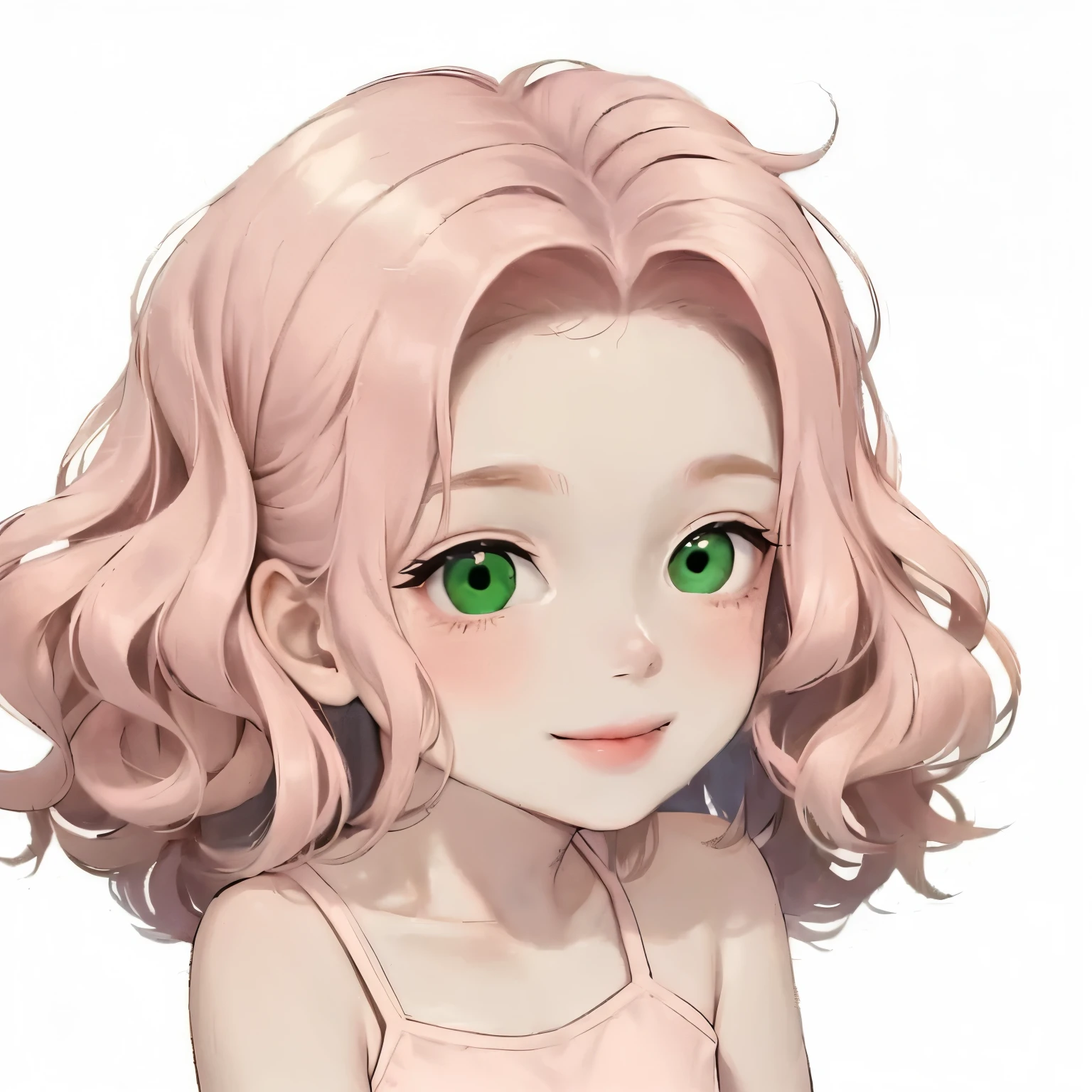um close up de uma garota de desenho animado com cabelo rosa longo, feito com anime painter studio, bonito rosto de anime natural, cabelo rosa encaracolado, anime estilizado, estilo anime semi-realista, estilo de arte de anime, em estilo anime, anime estilizado, pintado em anime painter studio, estilo anime, estilo anime bonito, meu vestido queridinho anime, Estilo anime bonito, estilo realismo anime