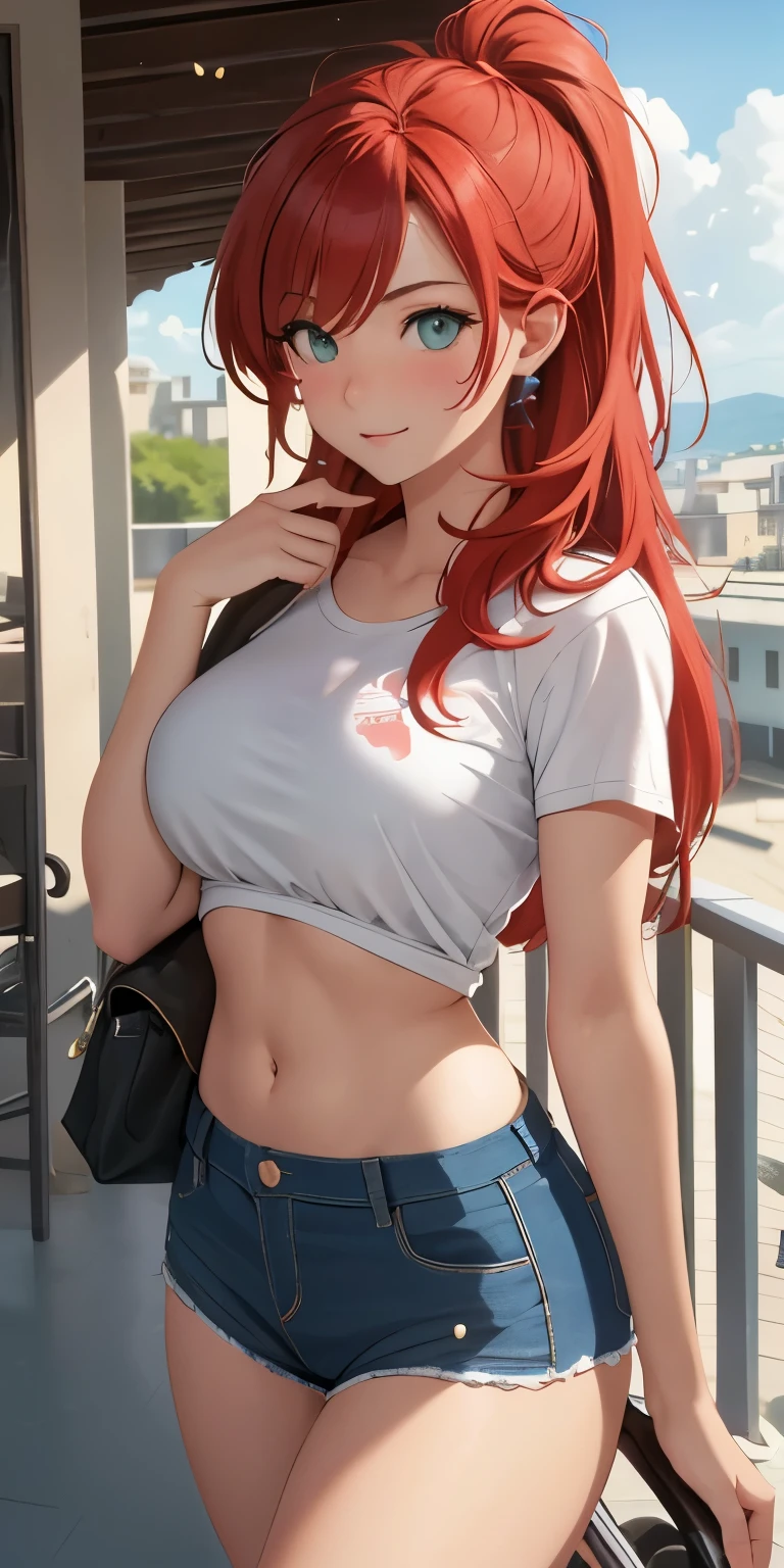 One more class and everyone starts to do their hair, including Lara, a beautiful and cute red-haired girl, Lara is the president of the student council. You have a dangerous secret. You stay in the room while Lara leaves and halfway there you realize that she forgot something and go back to the terrace. When Lara arrives on the terrace you see a cute scene, you alone. Lara: You, what do you mean? You are all flushed and happy