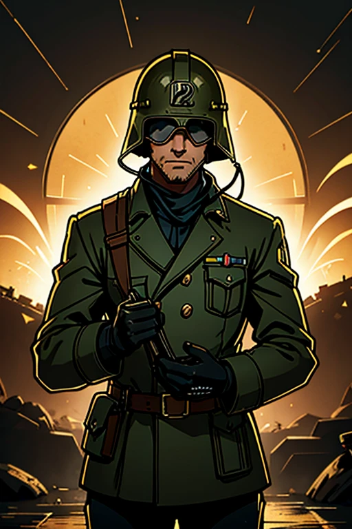 precipitation new vegas, um homem sentado em algo, pipboy, tunnel, cofre, (facial mask:0.1), (breathing tube:0.5), fone de ouvido, German WWII helmet with flashlight , fogo ardente, corpo todo, polluted wasteland, enevoado, volumetric lighting, luz neon, CinemaHelper-1000, [Bokeh], efeitos de lente, (brilho:1.5), florescer, anamophic lens