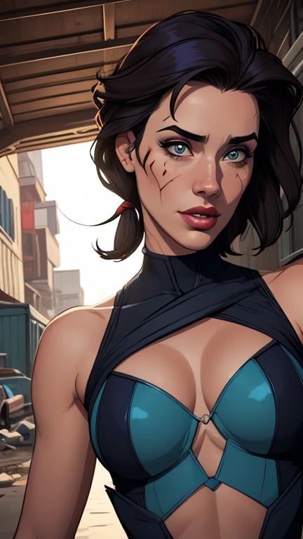 Personagem mulher estilo atompunk Fallout 4 cabelos pretos atriz Ella Purnell com marcas de guerras Imagem de desenho animado de uma mulher .Ilustracaoo estilo desenho animado, estilo de arte dos desenhos animados, estilo de arte dos desenhos animados, digital illustration style, estilo atompunk design de personagens altamente detalhado, arte digital detalhada coragem,actress Ella Purnell with black hair slim body Forest fan art, Design de cabelos pretos personagens de retrato, beautiful digital illustration, retrato de alta qualidade, Arte em quadrinhos, s . Eyelined eyes, medium bust and wonderful sexy clothes. image expression of sexual desire from waist to head illustration atompunk style Fallout 4 The perspective is from below, enfatizando a majestade e o poder da Gigante."actress Ella Purnell black hairstyle Cartoon style digital illustration GTA style