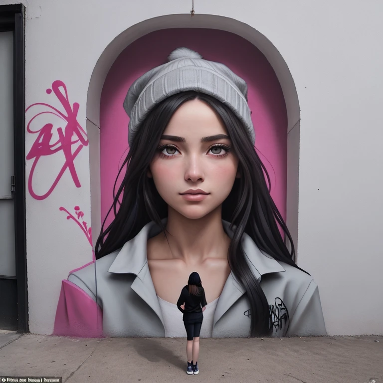 UN PRIMER PLANO DE UN GRAFFITI 3D CON LA PALABRA (((TEXT: "LAURA"))) , EL MEJOR GRAFFITI, EL GRAFFITI LO HACE UN CHICO CON ROPA URBANA, EN LA PARED DE UN EDIFICIO, LOS COLORES DEL GRAFFITI3DA SON ROSA, MORADO Y GRIS, DETALLADAMENTE REALIZADO,LETRAS PERFECTAMENTE DELINEADAS, FORMAN LA PALABRA "LAURA", EL JUEGO DE SOMBRAS Y PERSPECTIVA LE DAN UN TOQUE HIPER RFEALISTA, 8k, ANTES DE TERMIRAR VERIFICA QUE EL GRAFFITI PONGA LA PALABRA "LAURA",