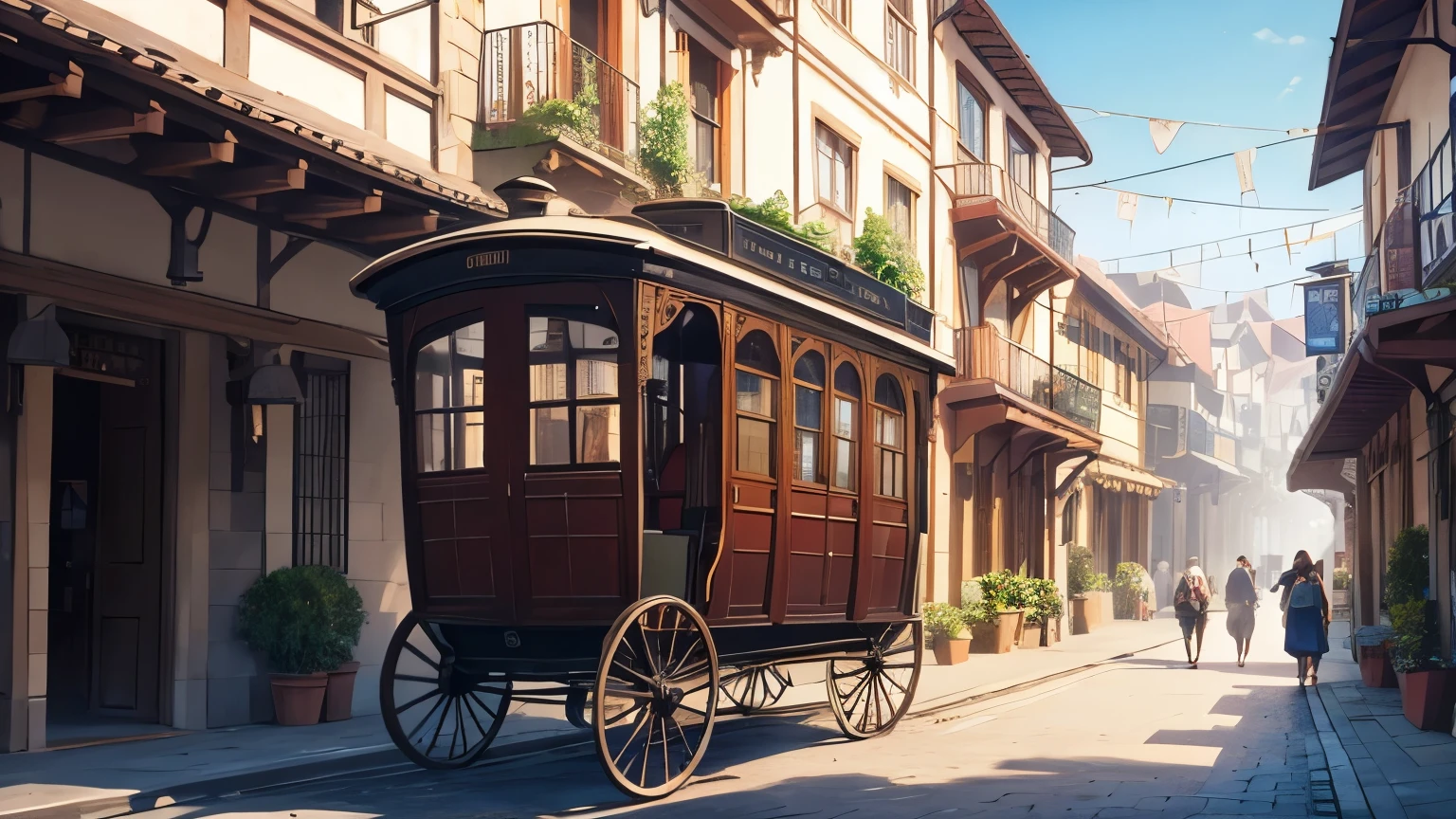 a carriage going back to the old town