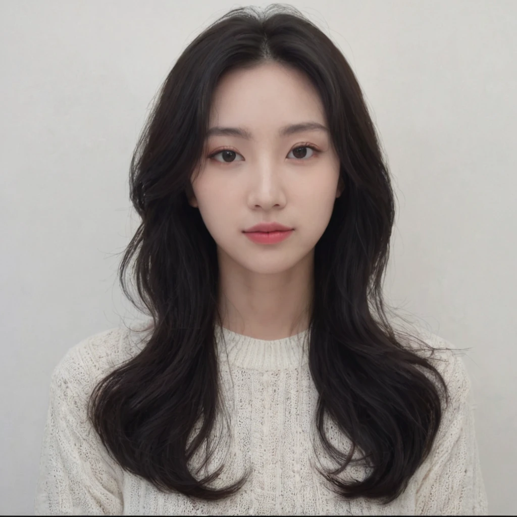 Best Quality, 8k, Masterpiece, (Portrait: 1.3), (photo realistic:1.4), (hyper realistic:1.4), Sharp Focus, looking at viewer, (smoother lighting:1.1), (increase cinematic lighting quality:0.9), realistic lighting, backlighting, light on face, ray trace, (brightening light:1.2), (Increase quality:1.4), sharp detail, (best quality real texture skin:1.4), finely detailed eyes, black_eyes, finely detailed face, 25 year old Korean woman, (white formal_shirt:1.4), (Create an image maintaining the original base model hairstyle:1.5)