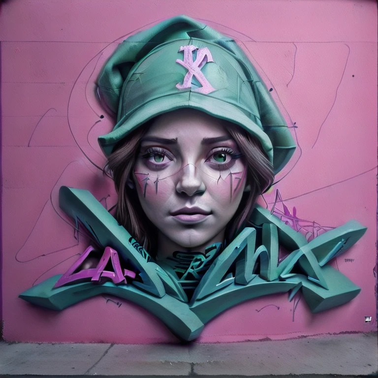 UN PRIMER PLANO DE UN GRAFFITI 3D CON LA PALABRA (((TEXT: "LAURA"))) , EL MEJOR GRAFFITI, EL GRAFFITI LO HACE UN CHICO CON ROPA URBANA, EN LA PARED DE UN EDIFICIO, LOS COLORES DEL GRAFFITI3DA SON ROSA, MORADO Y GRIS, DETALLADAMENTE REALIZADO,LETRAS PERFECTAMENTE DELINEADAS, FORMAN LA PALABRA "LAURA", EL JUEGO DE SOMBRAS Y PERSPECTIVA LE DAN UN TOQUE HIPER RFEALISTA, 8k, ANTES DE TERMIRAR VERIFICA QUE EL GRAFFITI PONGA LA PALABRA "LAURA",