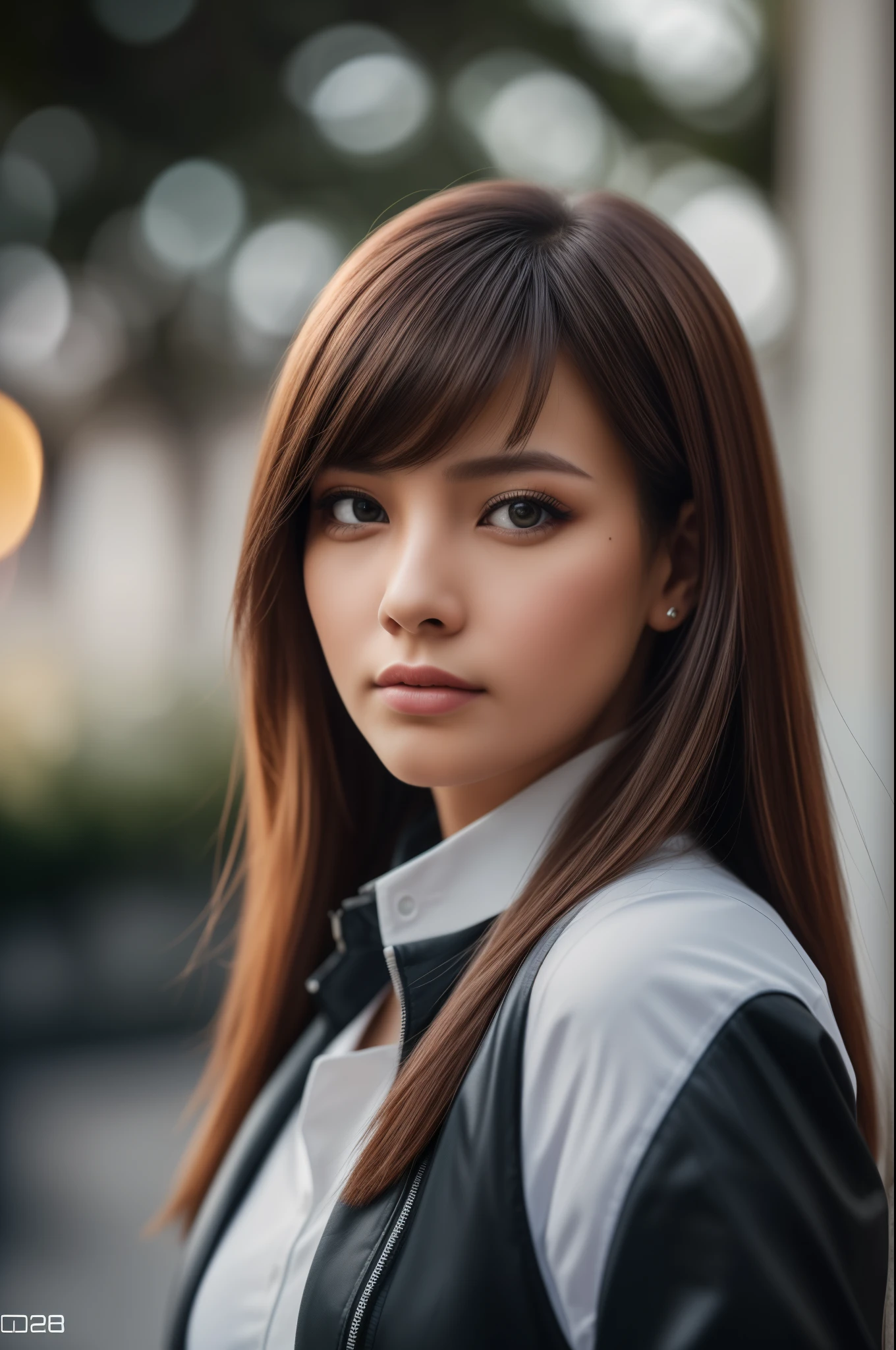 tmasterpiece,best qualtiy,hdr, hyper HD, 8K,Bokeh,Ultra-fine painting,Sharp focus,Physically-based rendering,Extreme detail description,portraitures,half-body photo,looking at viewer, (EOS R8, 50 millimeters, F1.2, 8K, RAW photo:1.2)