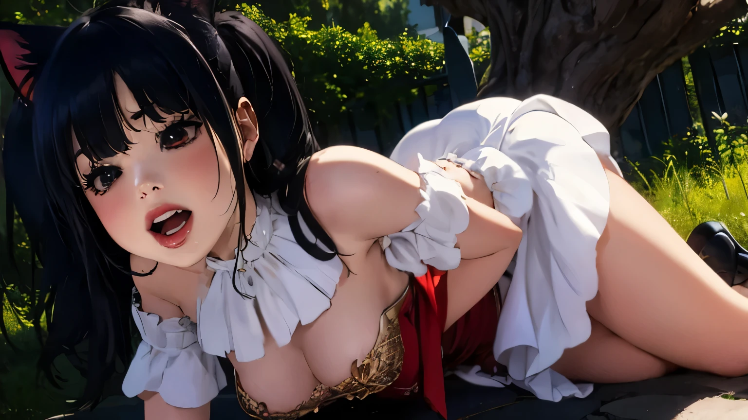 ((beautiful thin red eyes))