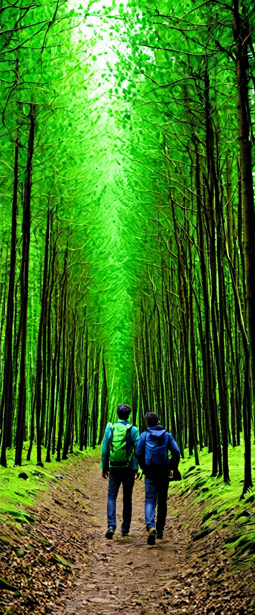 31 Years old man walking in forest photo